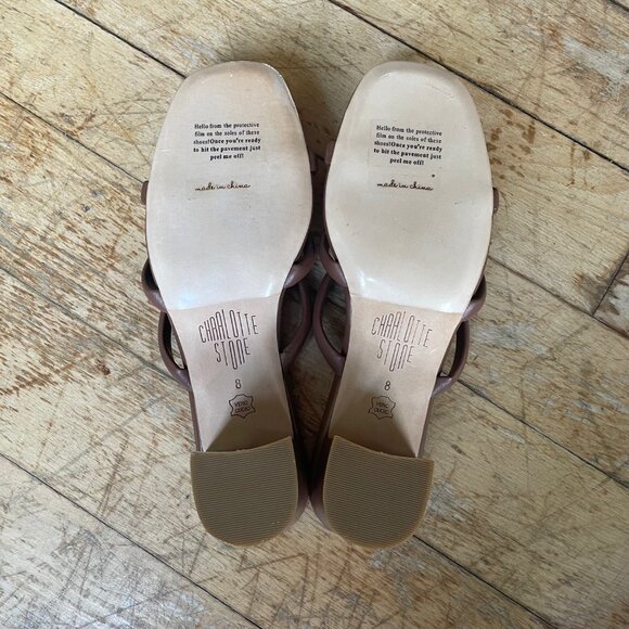 Charlotte Stone Belle Strappy Slide Block Low Heel Sandal - Picture 3 of 4